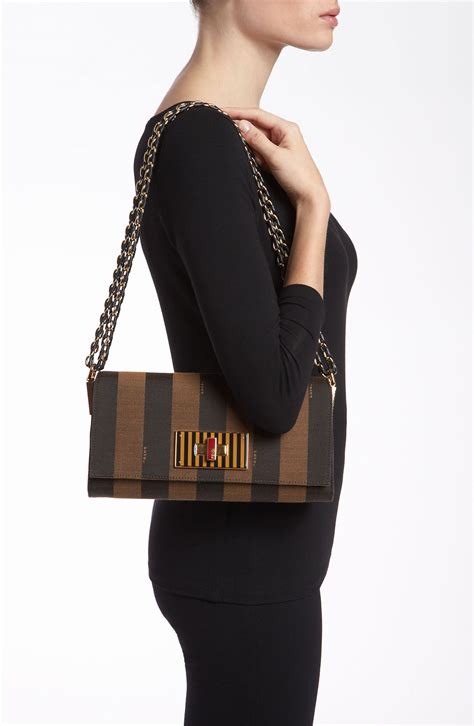 fendi claudia pequin striped shoulder bag|Fendi Bag Pequin .